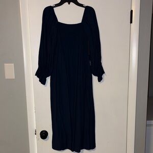 Chic Long Sleeve Navy Dress